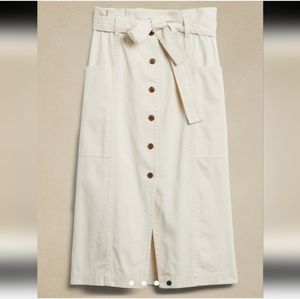 Banana Republic Cream Button-Front Skirt